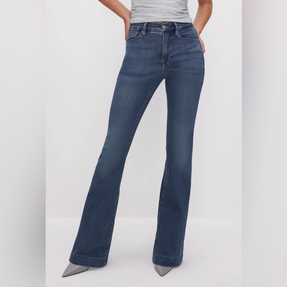 Good American Dark Blue Flare Jeans